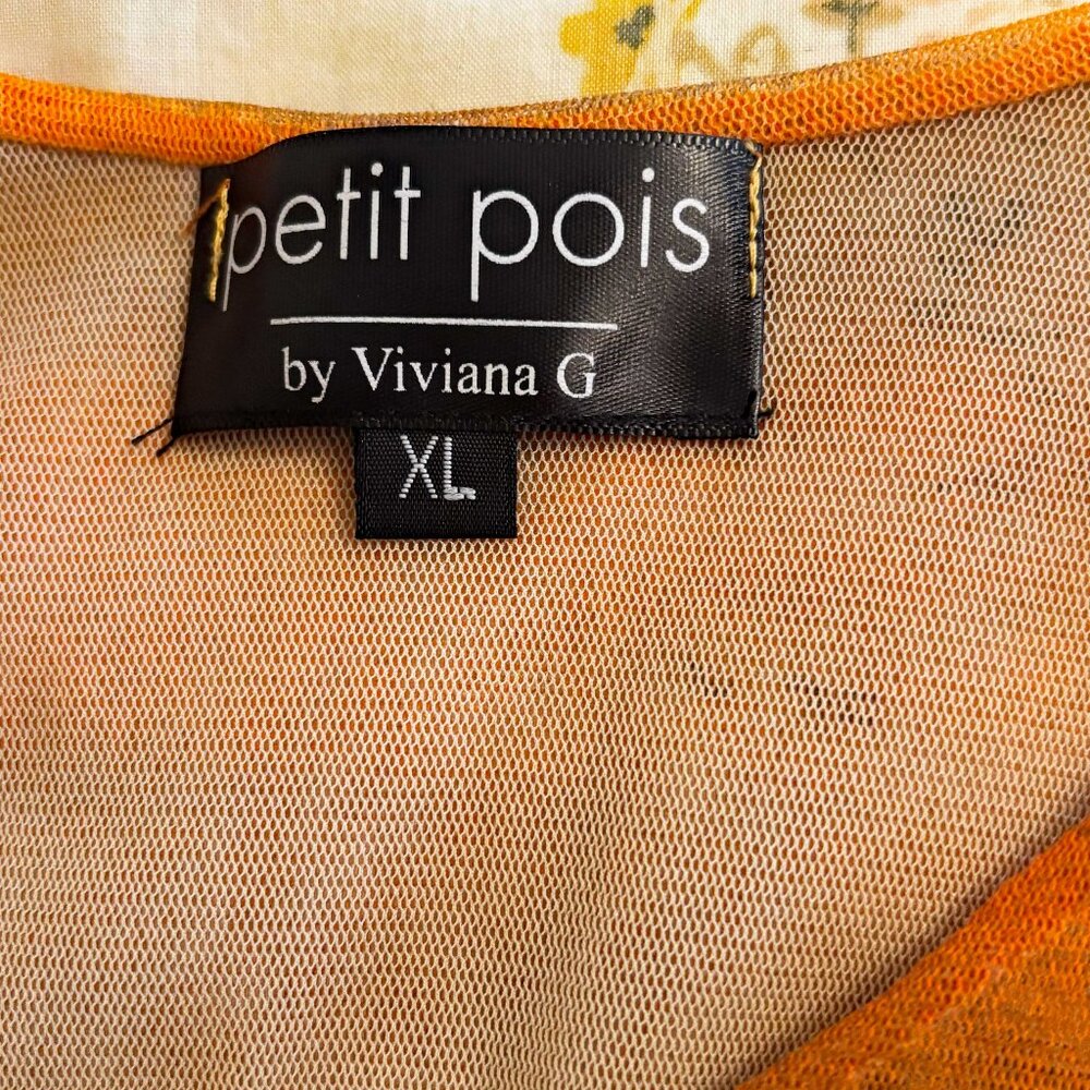 Petit Pois Orange Striped Top - Size XLP - Picture 5 of 7